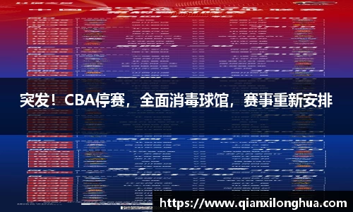 突发！CBA停赛，全面消毒球馆，赛事重新安排