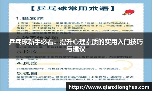 乒乓球新手必看：提升心理素质的实用入门技巧与建议